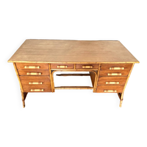 bureau ancien en rotin