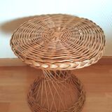 End of woven wicker sofa design 70s