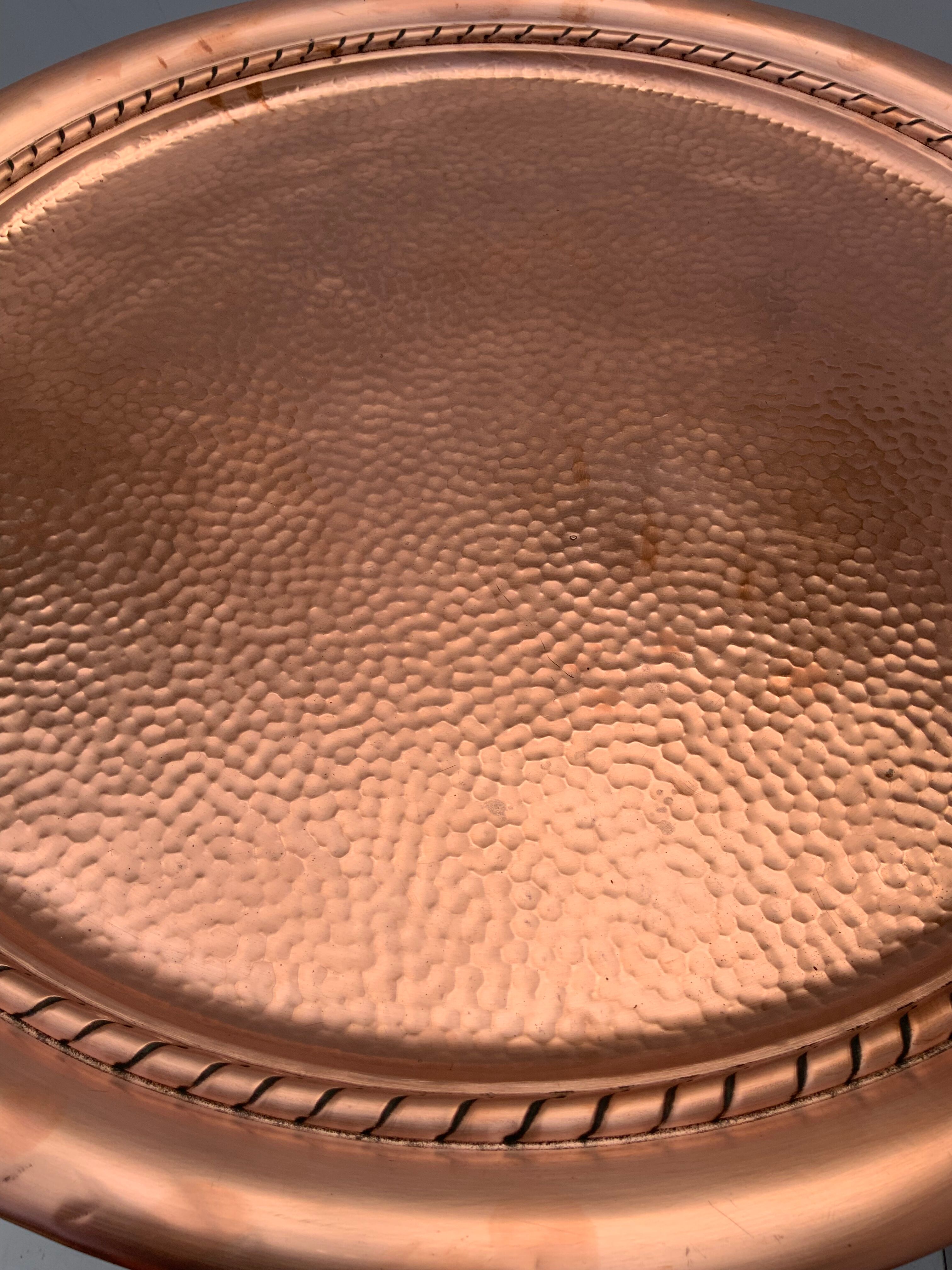 Art deco side table, copper top 1930s