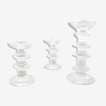 Set of 3 vintage candlesticks by Timo Sarpaneva for Iitalia Finnish origin in 1970