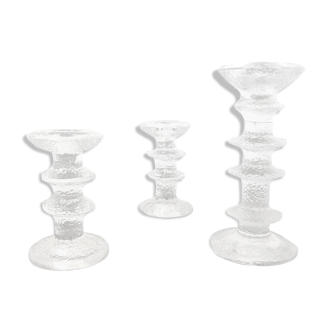 Set of 3 vintage candlesticks by Timo Sarpaneva for Iitalia Finnish origin in 1970