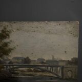 Huile sur carton début XXe représentant Nantes ou Paris