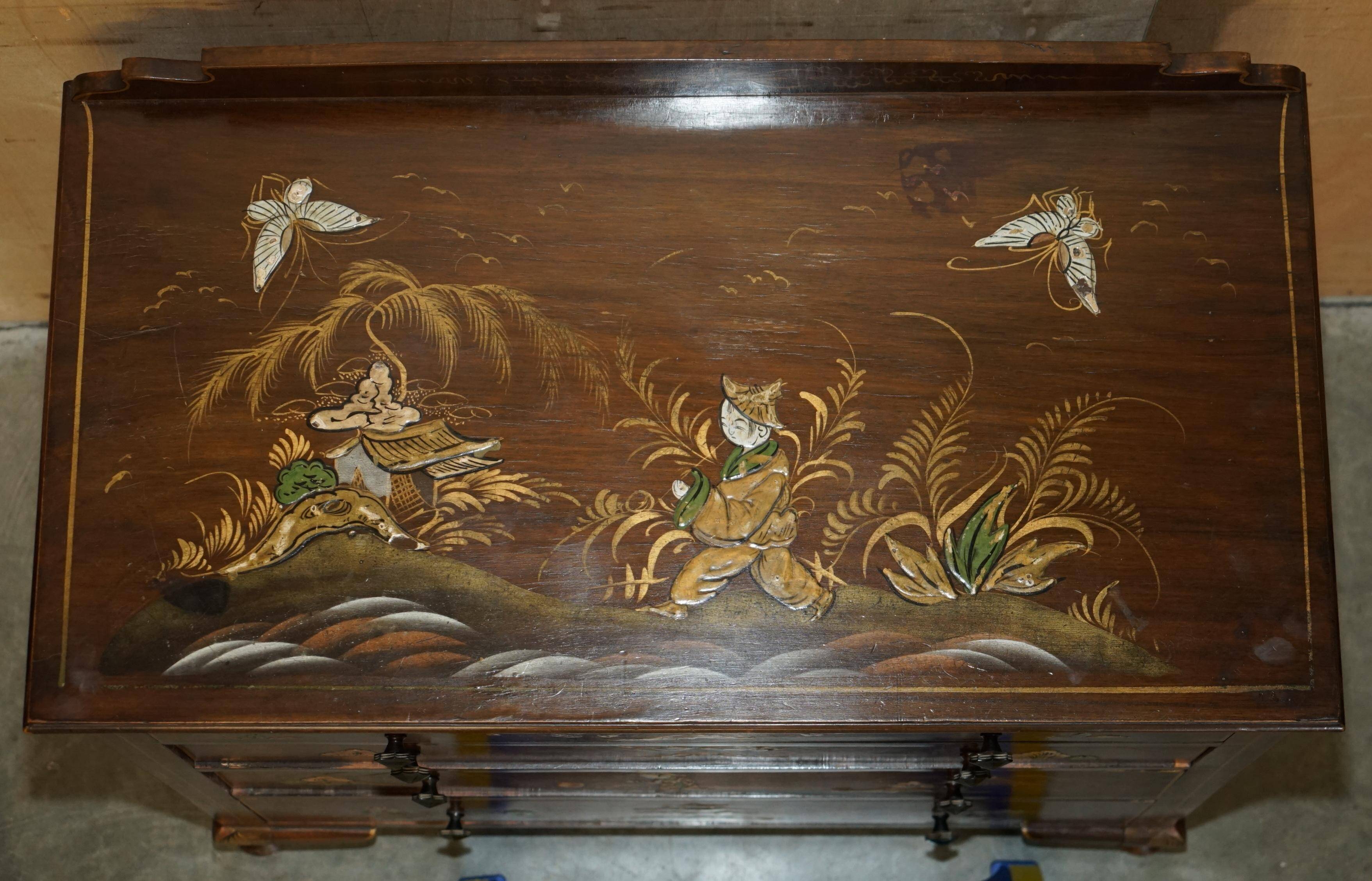 Edwardian chinoiserie commode hand-painted, 1910
