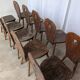 8 chaises brutalistes vintage en bois