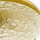 Large Hillebrand ceiling light in textured bubble glass and brass, Germany, 1970s.