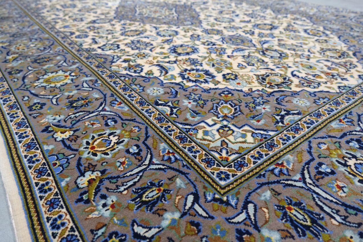 Vintage persian hand-woven keshan carpet ,240x141