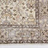 Vintage Brown & Beige Floral Bordered Rug, 184x268Cm