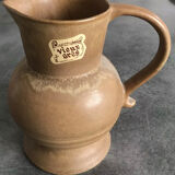Pichet broc carafe en grès cérame « vieux grès » rhoda beige mat 17 cm
