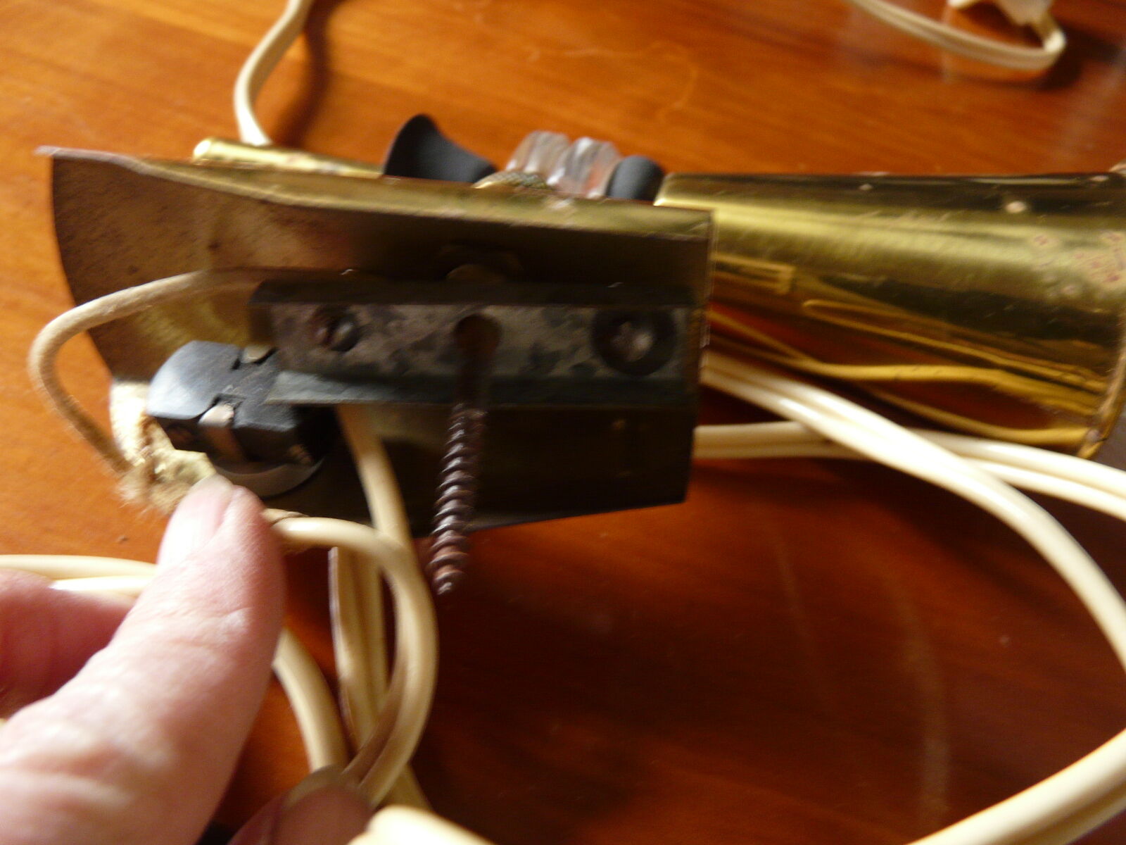 applique torchère vintage laiton et plexiglas avec interupteur