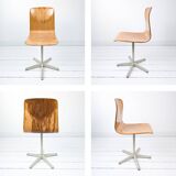 Chaise de bureau vintage industriel – coque Pagholz, métal, design allemand