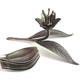 Silver metal ashtray flower, 6 petals, 60s