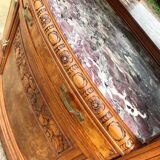 Art deco sideboard marble top, old dresser furniture