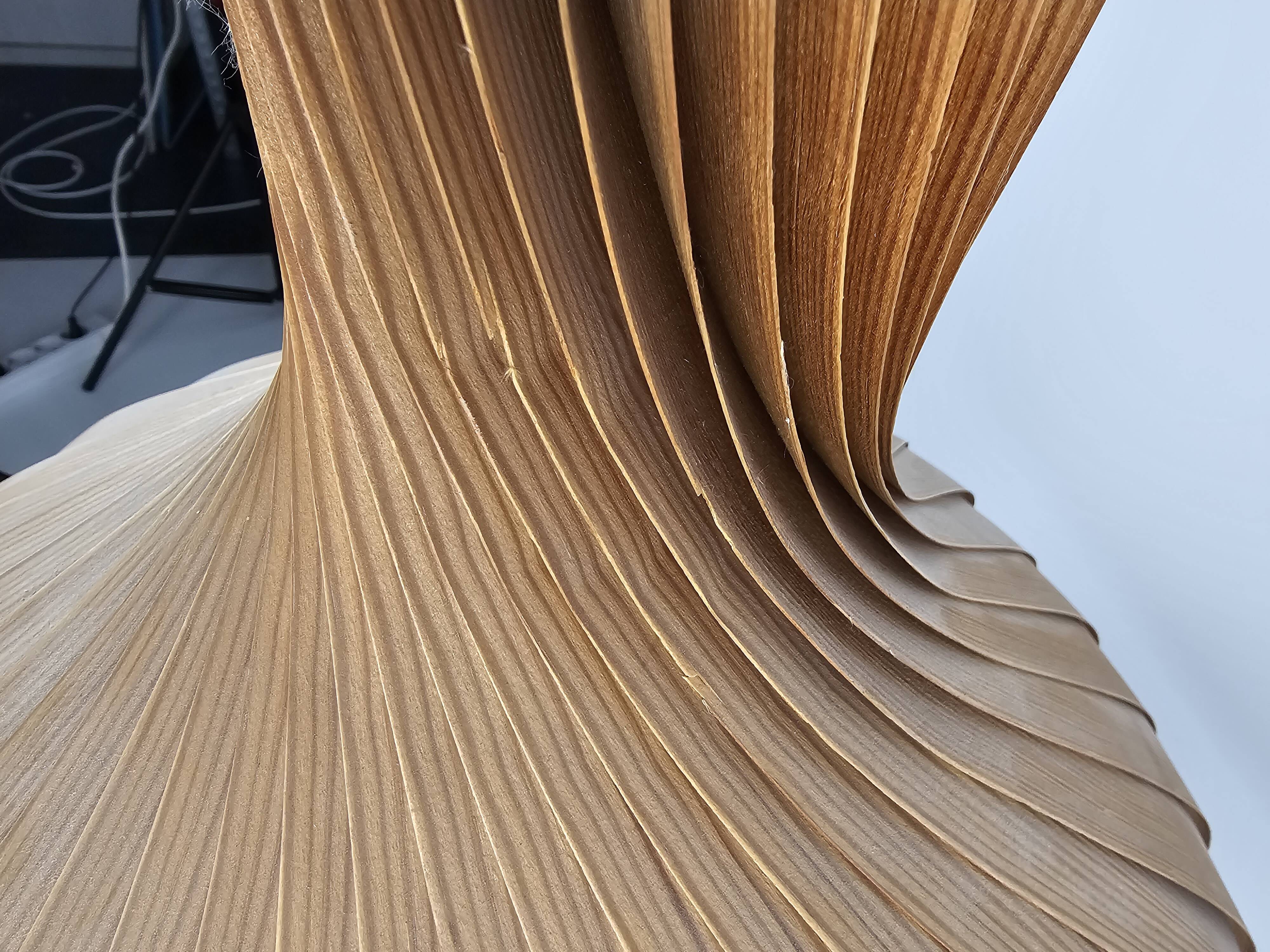 Large vintage hanging lamp veneer wood Hans Agne Jacobsson