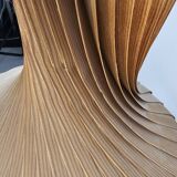 Large vintage hanging lamp veneer wood Hans Agne Jacobsson