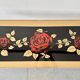 Vintage Coffee Table Floral Glass Top Tapered Legs