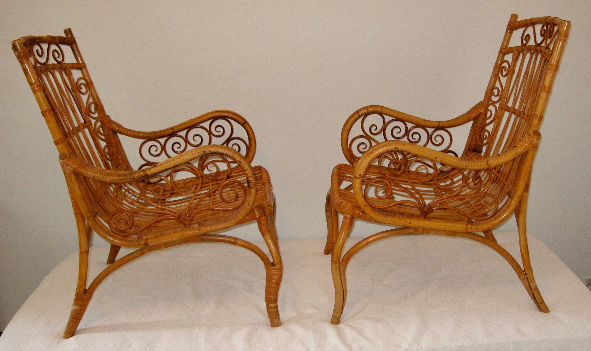 Pair of vintage rattan chairs