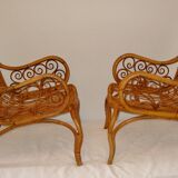 Pair of vintage rattan chairs