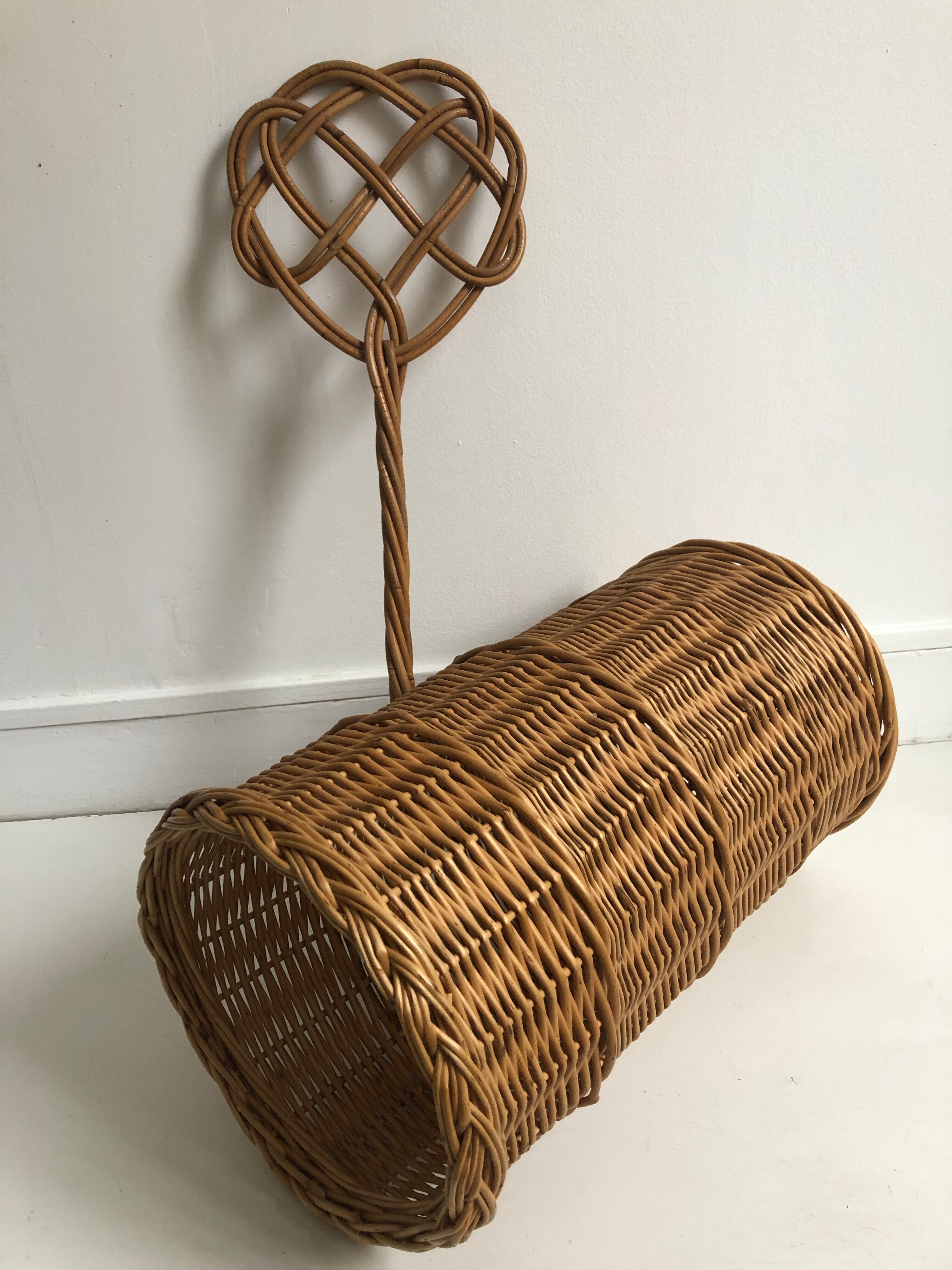 Umbrella holder, braided wicker