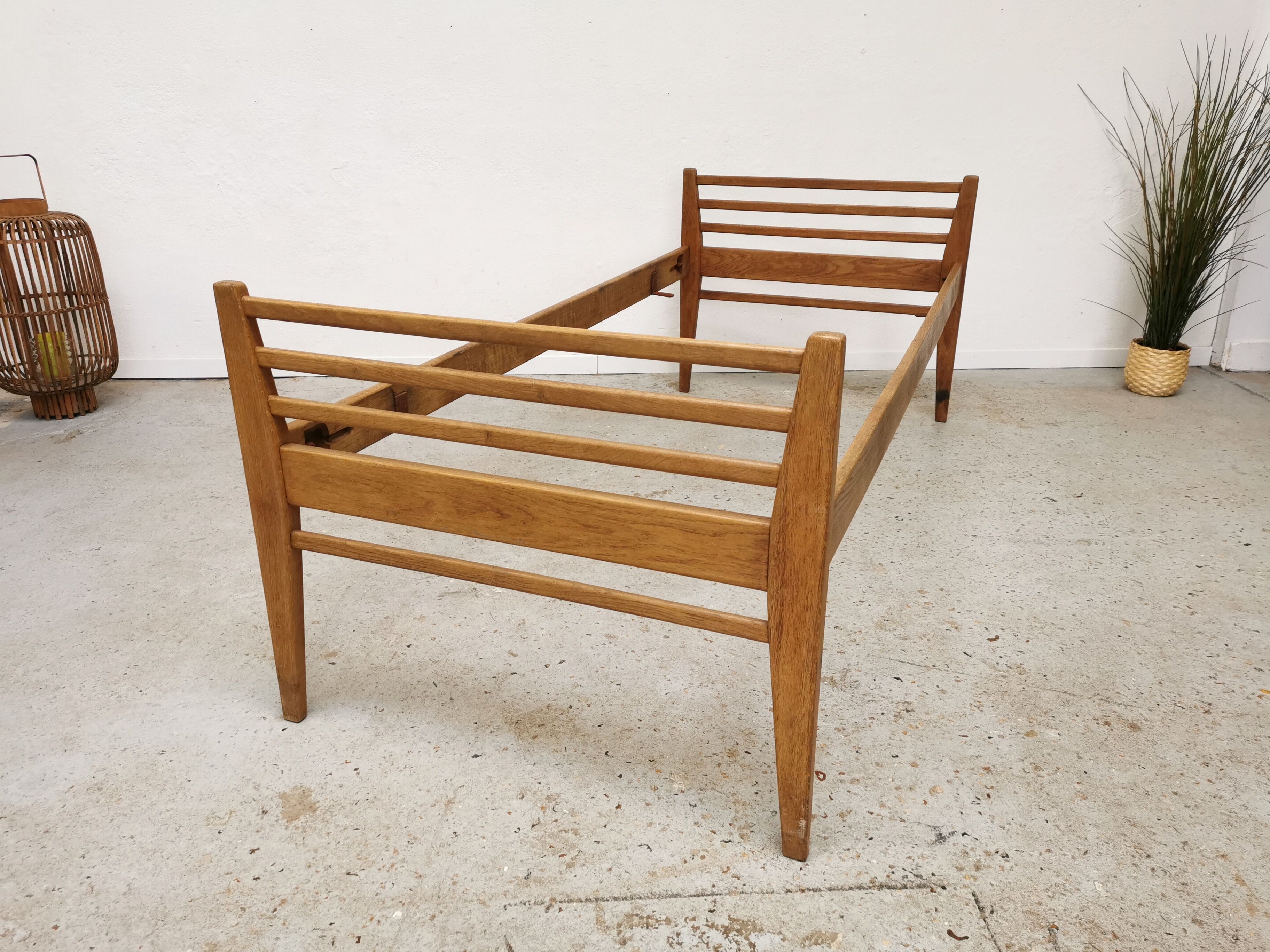 Pair of vintage beds Marcel Gascoin 1950