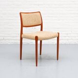 Chaise de salle à manger modèle 80 de Niels Möller, années 1960