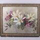 Oil on panel painting hsp white & purple clematis signed m. strich 1904