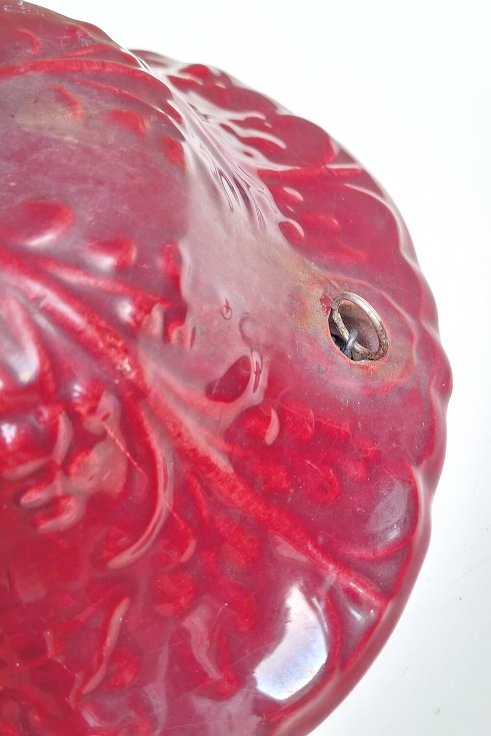 Hanging planter in red earthenware