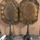 Pair of brass mirrors from the Art Deco period perched on the Eiffel Tower.