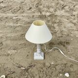 Pied de lampe à poser en bois patiné