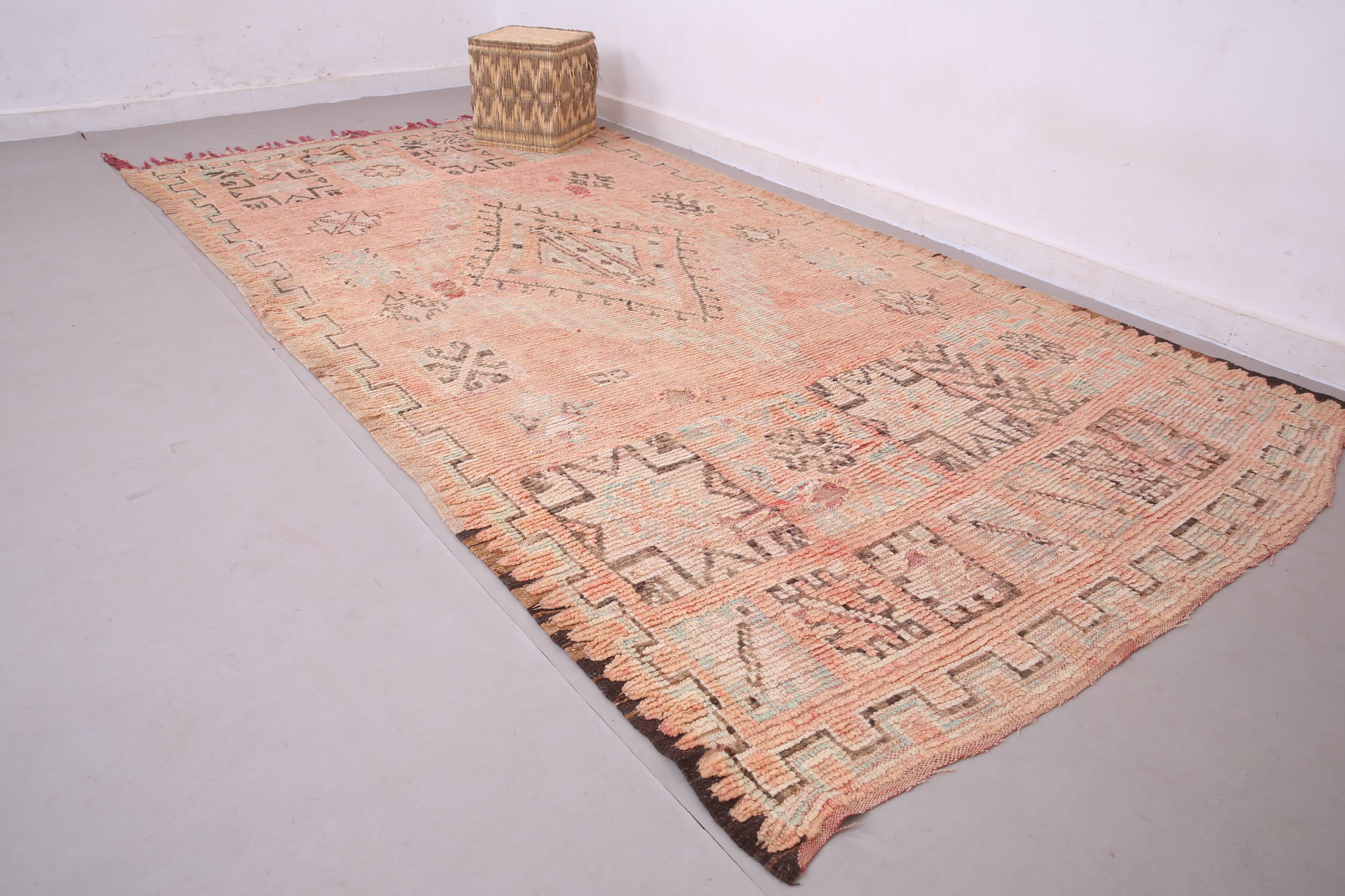 Pink Vintage Moroccan Rug 180 x 344 cm - Berber Wool Rug - Handmade Rug