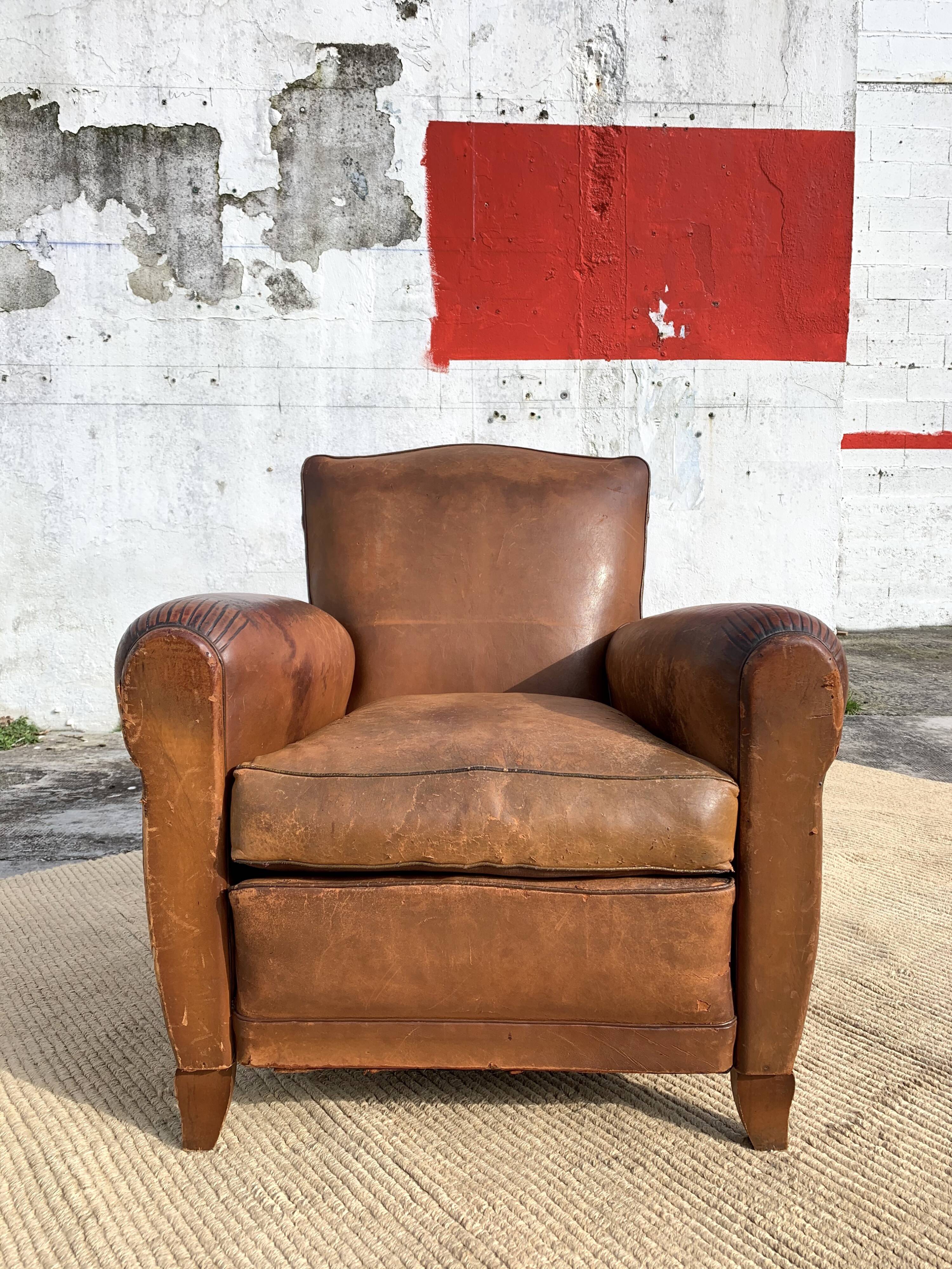 Leather club chair 1930