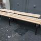 Former vintage mullca school bench. tubular pedestal