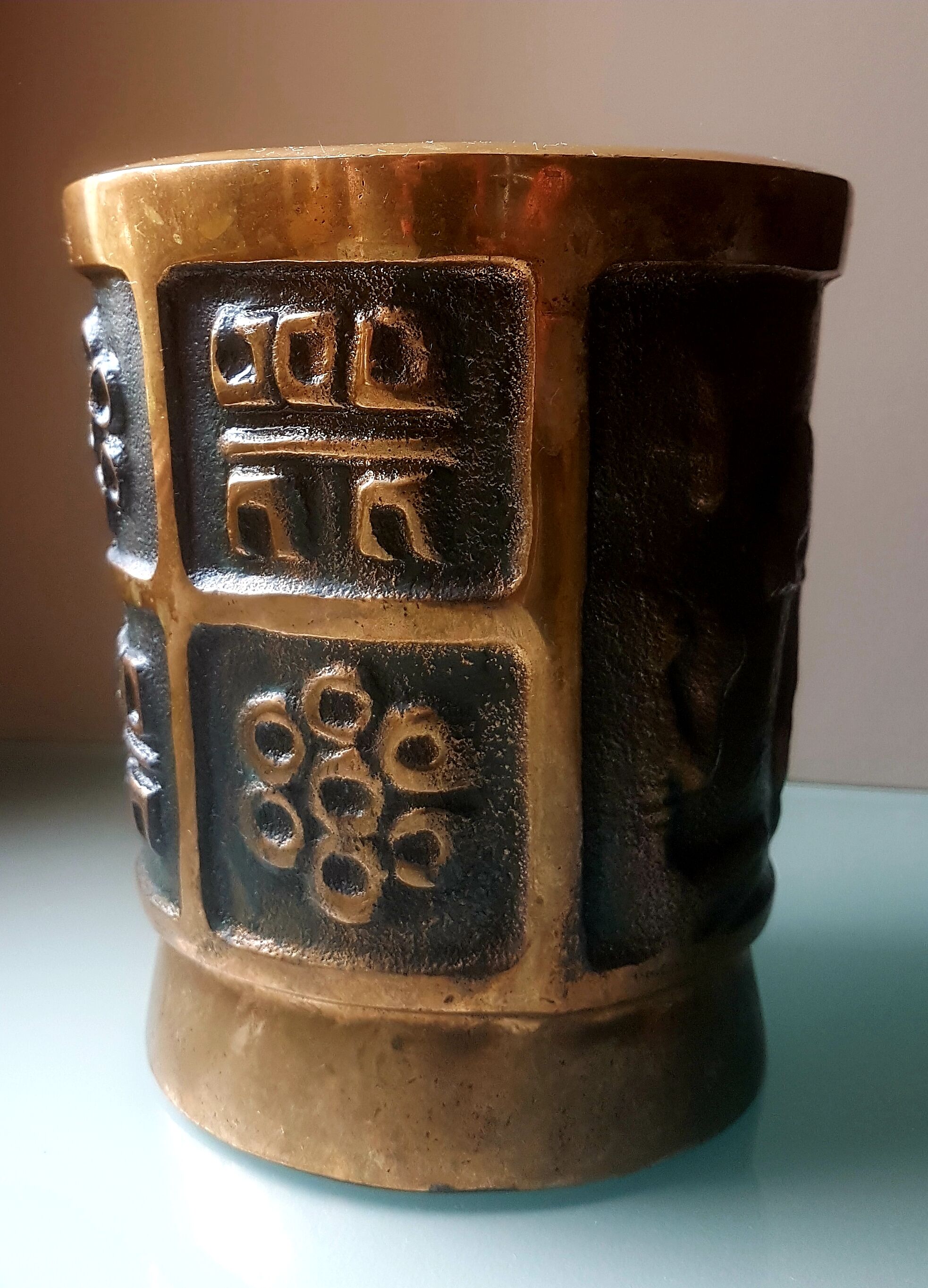 Bronze vase signed 60s