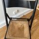 Set of 4 folding chairs in canning and black wood 60s