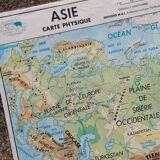 Ancienne carte MDI Asie agricole et physique vintage
