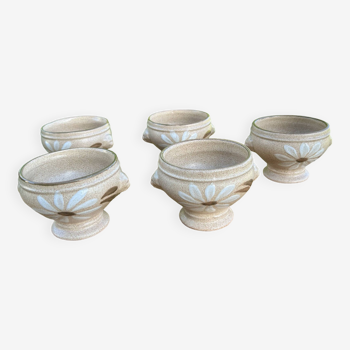 Set of 5 stoneware soup bowls
