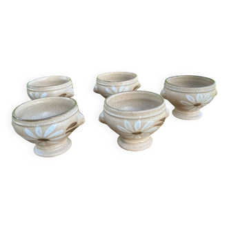 Set of 5 stoneware soup bowls