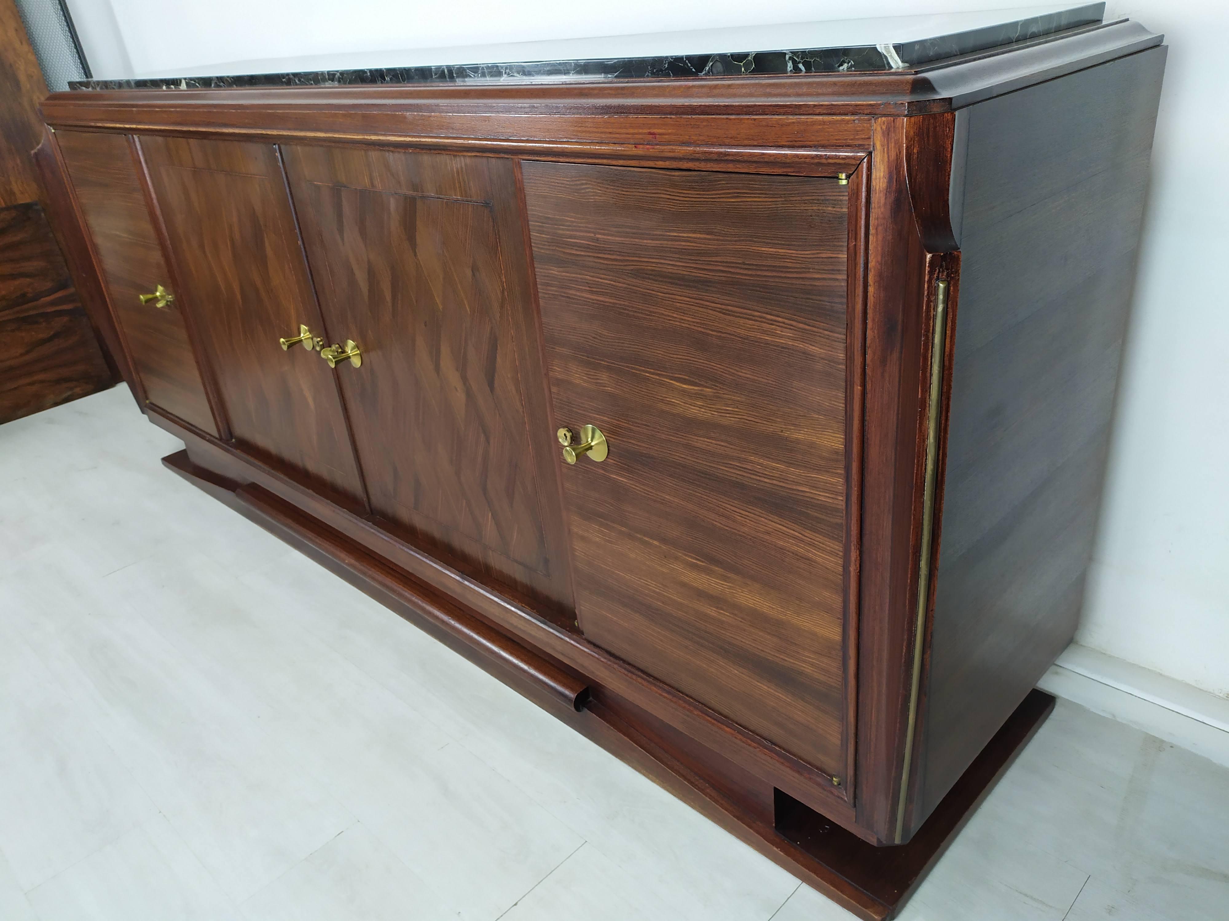 Enfilade art deco ebony of Macassar