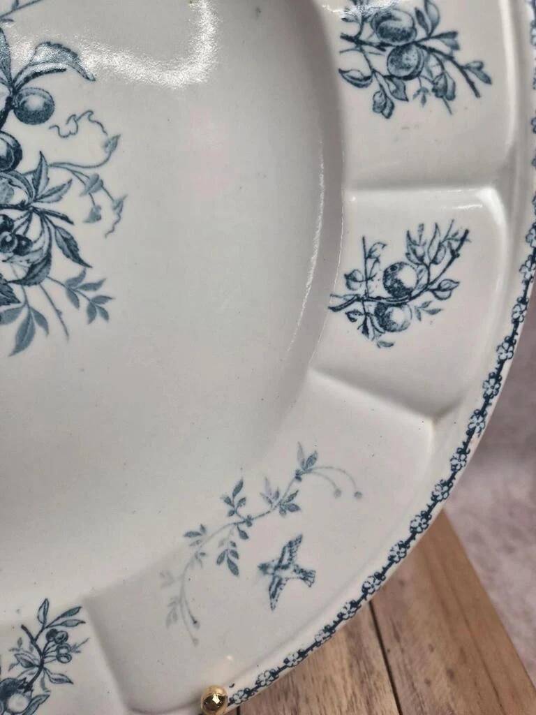 Large round earthenware dish Clairefontaine model Pompadour 33 cm