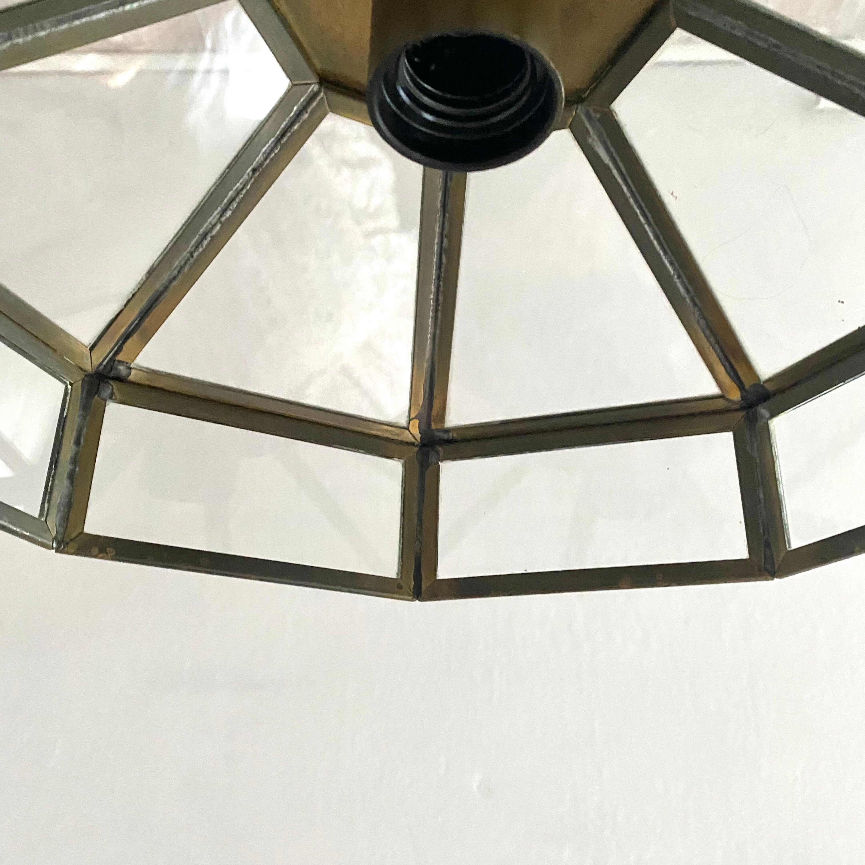 Old brass and glass suspension