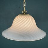 Vintage blue swirl murano pendant lamp Venice glass Italy 1980s