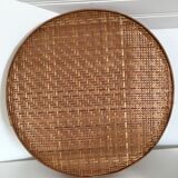 Large platter vintage rattan