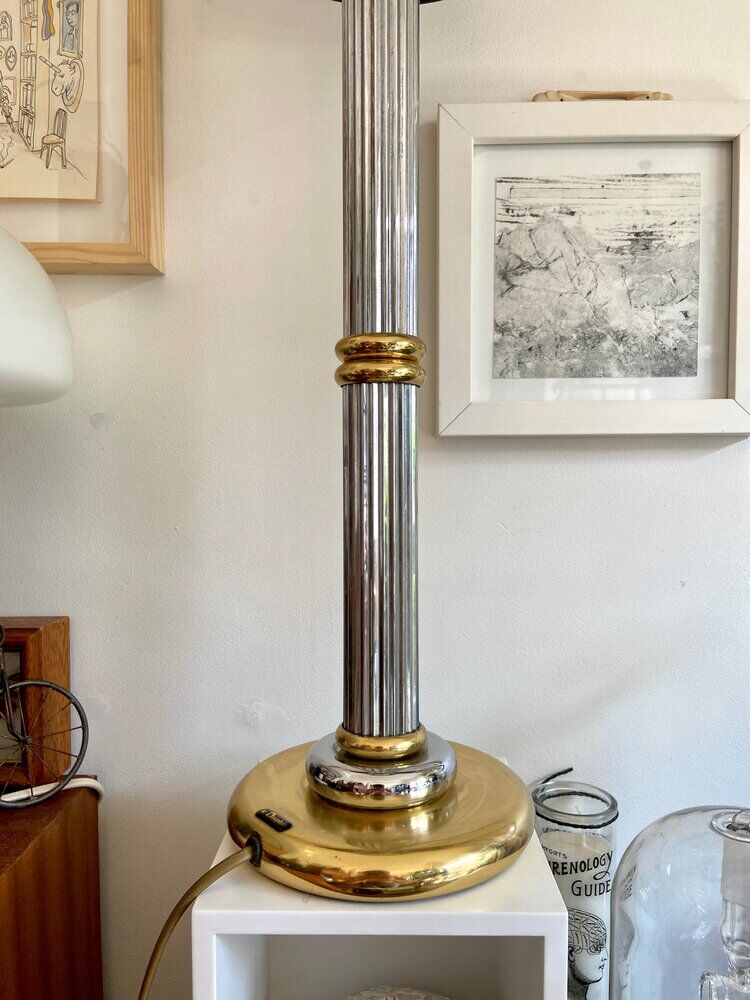 Le Dauphin lamp in silver and gold metal