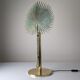 Monumental Valenti table lamp with fan palm leaf in bronze and brass, 1970s