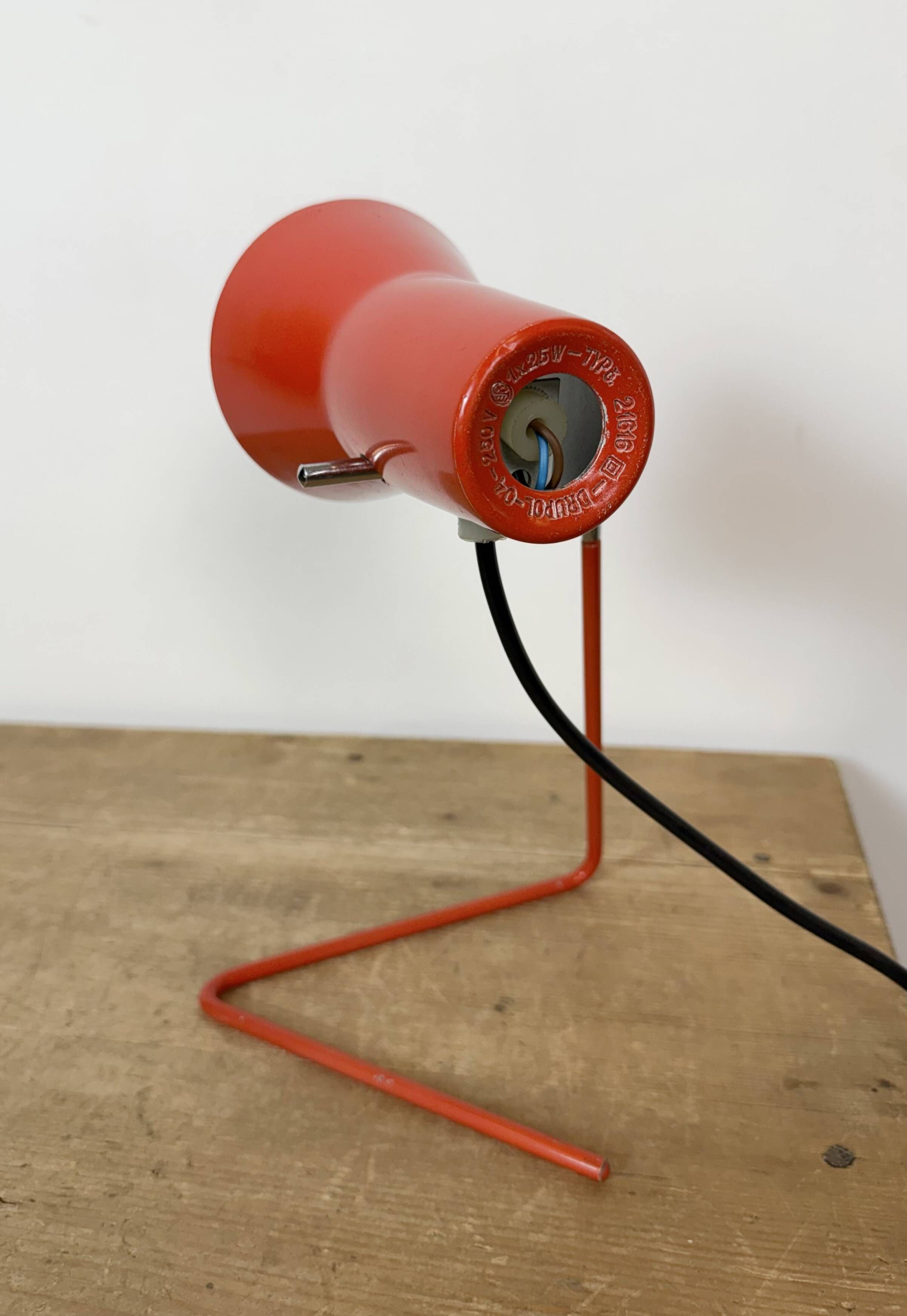 Vintage Red Table Lamp by Josef Hurka for Drupol, 1960s