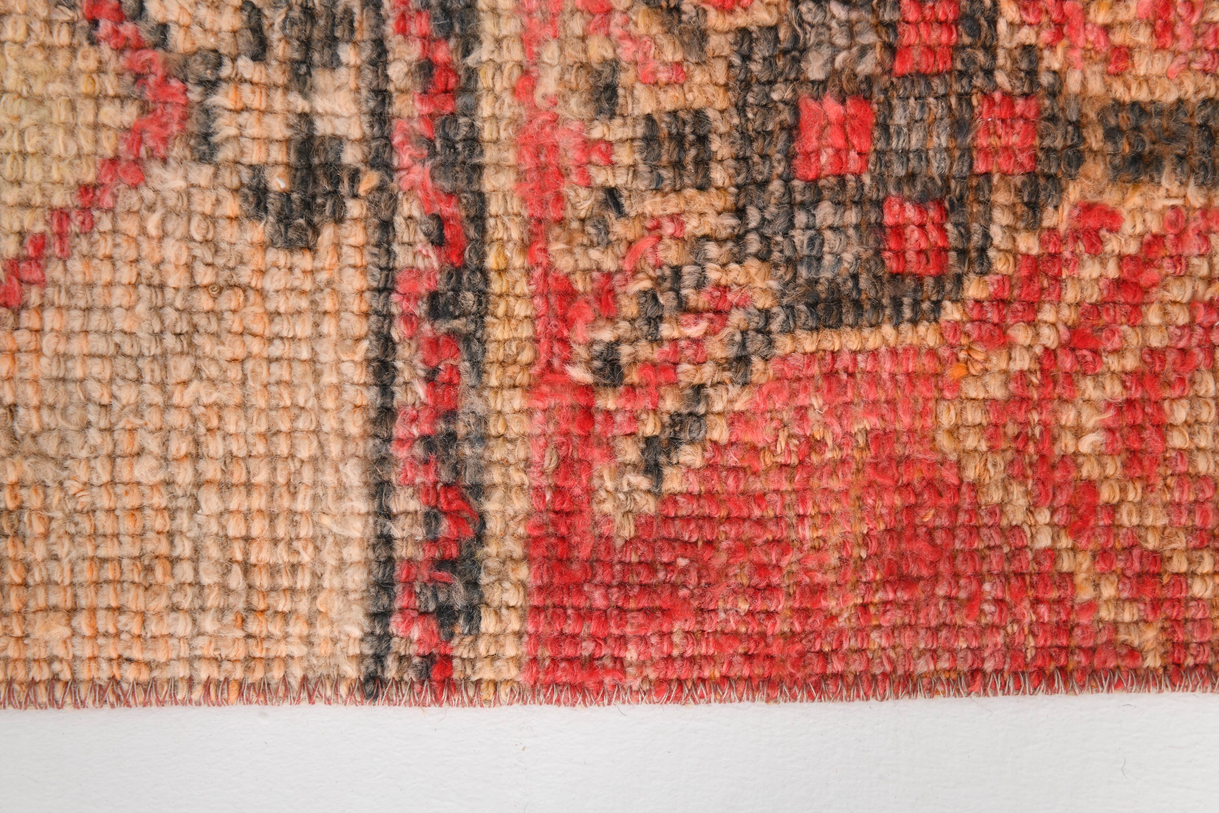 3x10 Red & Cream Hallway Persian Runner Rug, 80x301Cm