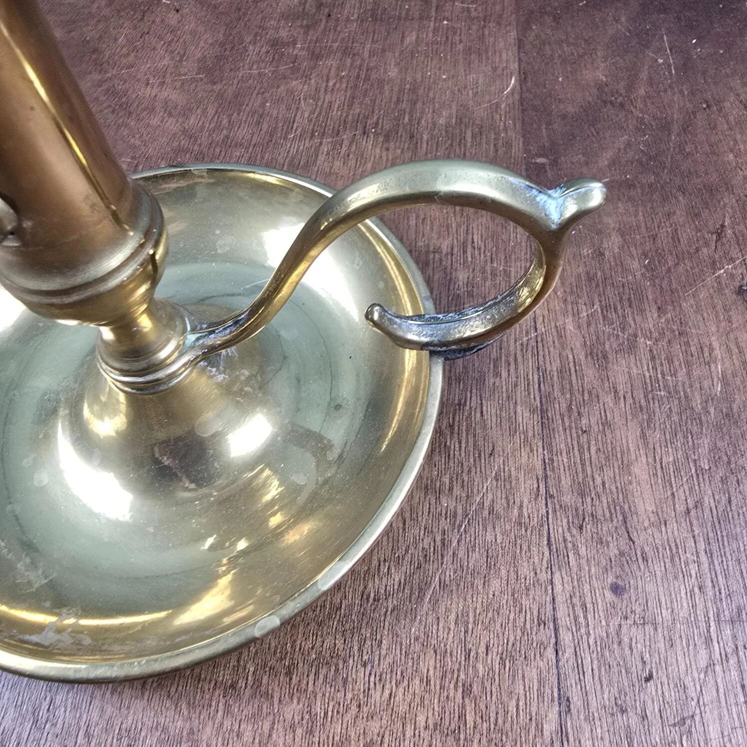 Old brass cellar rat, sliding candlestick 20 cm