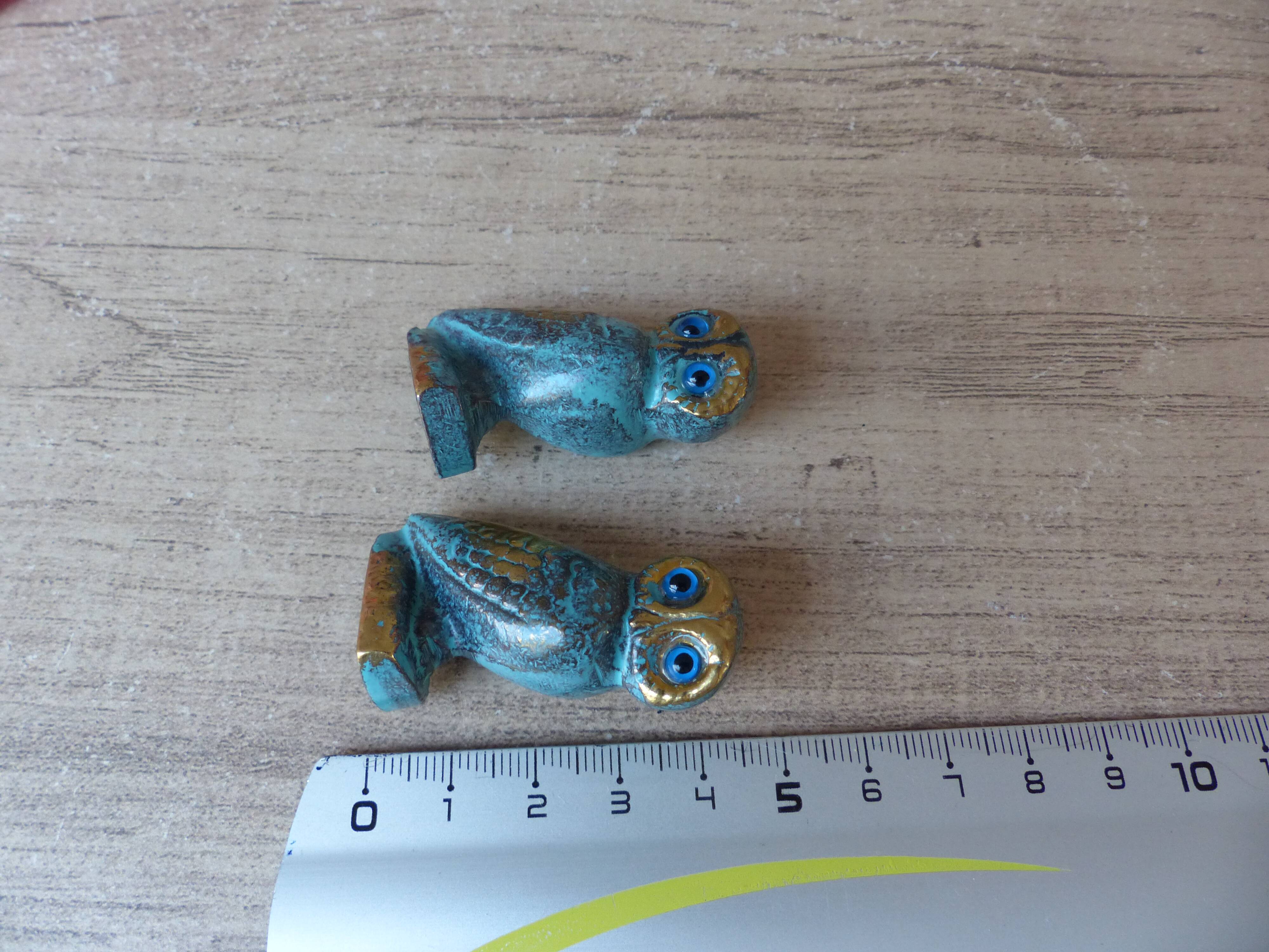 Set of two brass owls made in Greece