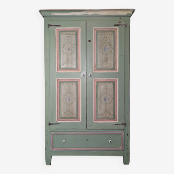 Armoire de chambre en bois peint XIXème