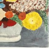 Table oil on J.Roux flower bouquet panel