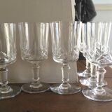 Set 6 cut crystal wine glasses